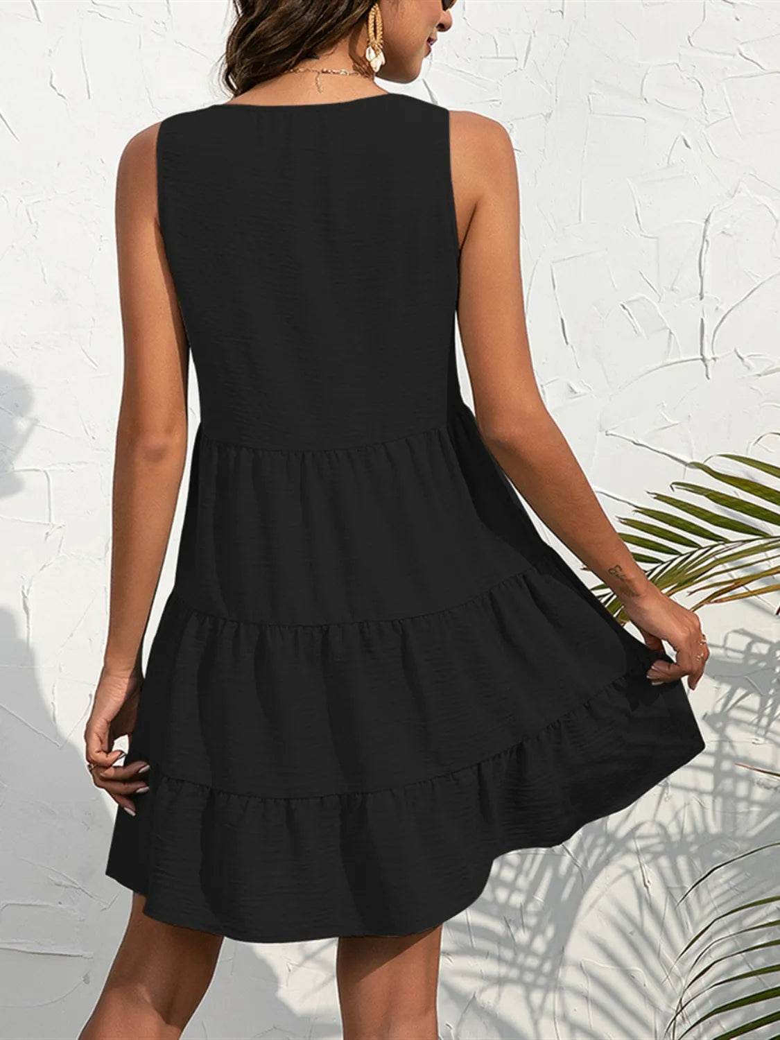 V-Neck Sleeveless Mini Dress - Bona Fide Fashion