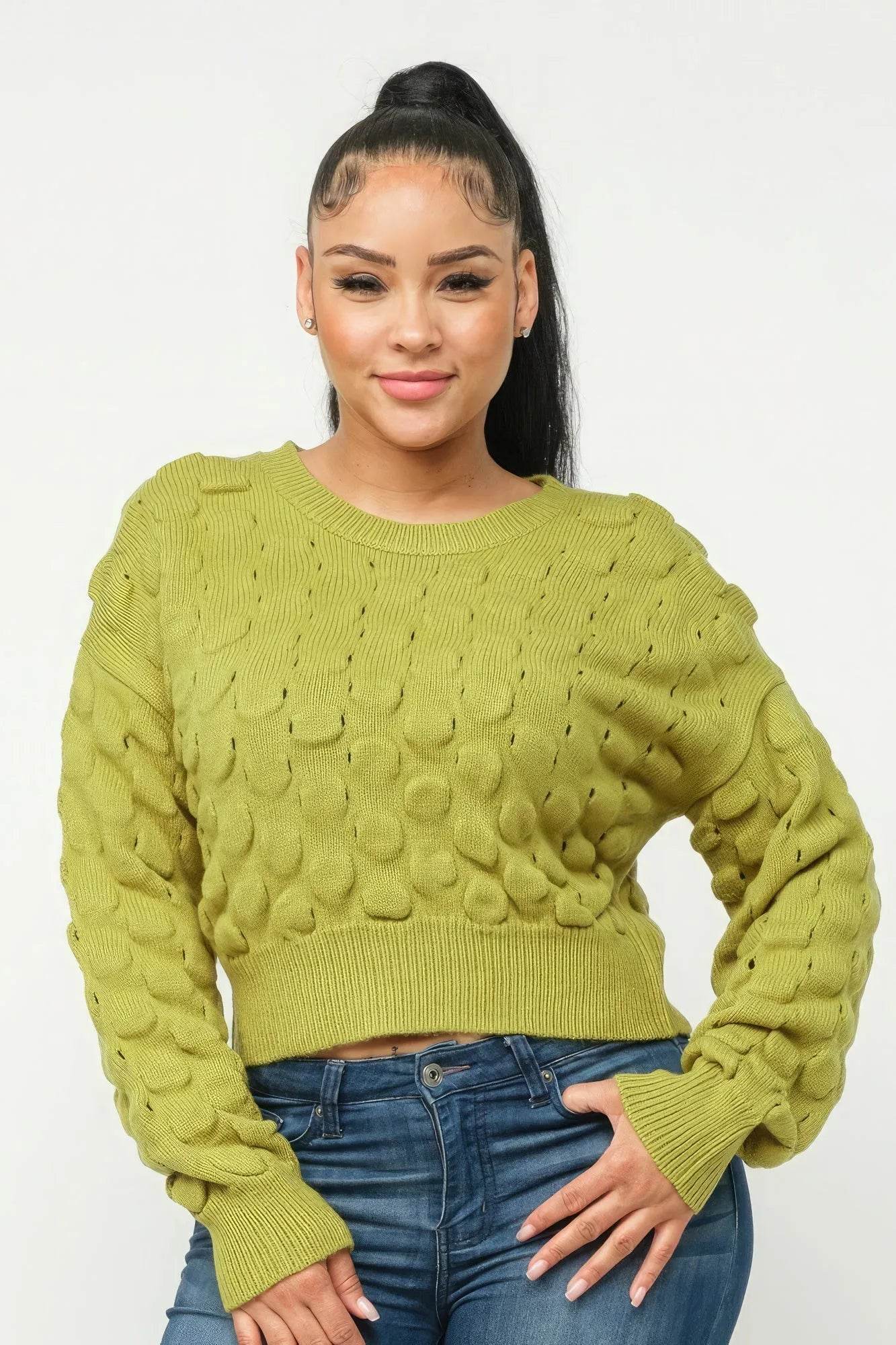 Checker Sweater Top - Bona Fide Fashion