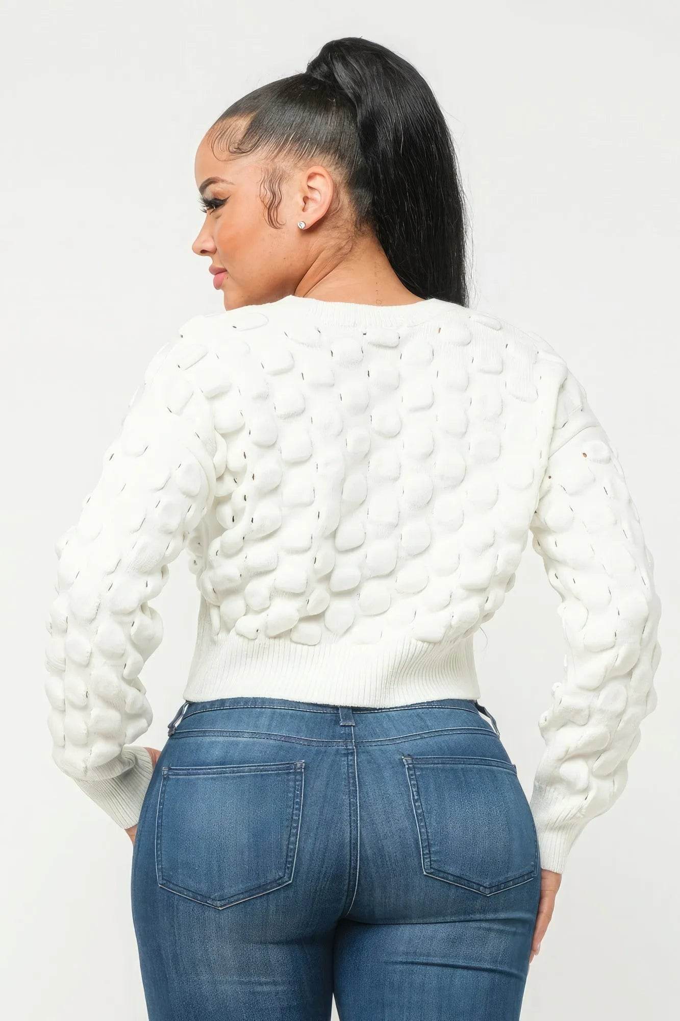 Checker Sweater Top - Bona Fide Fashion