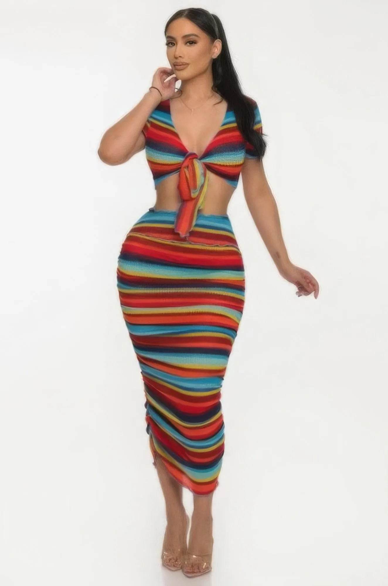 Color Me Mine Beach Sarong Skirt Set - Bona Fide Fashion