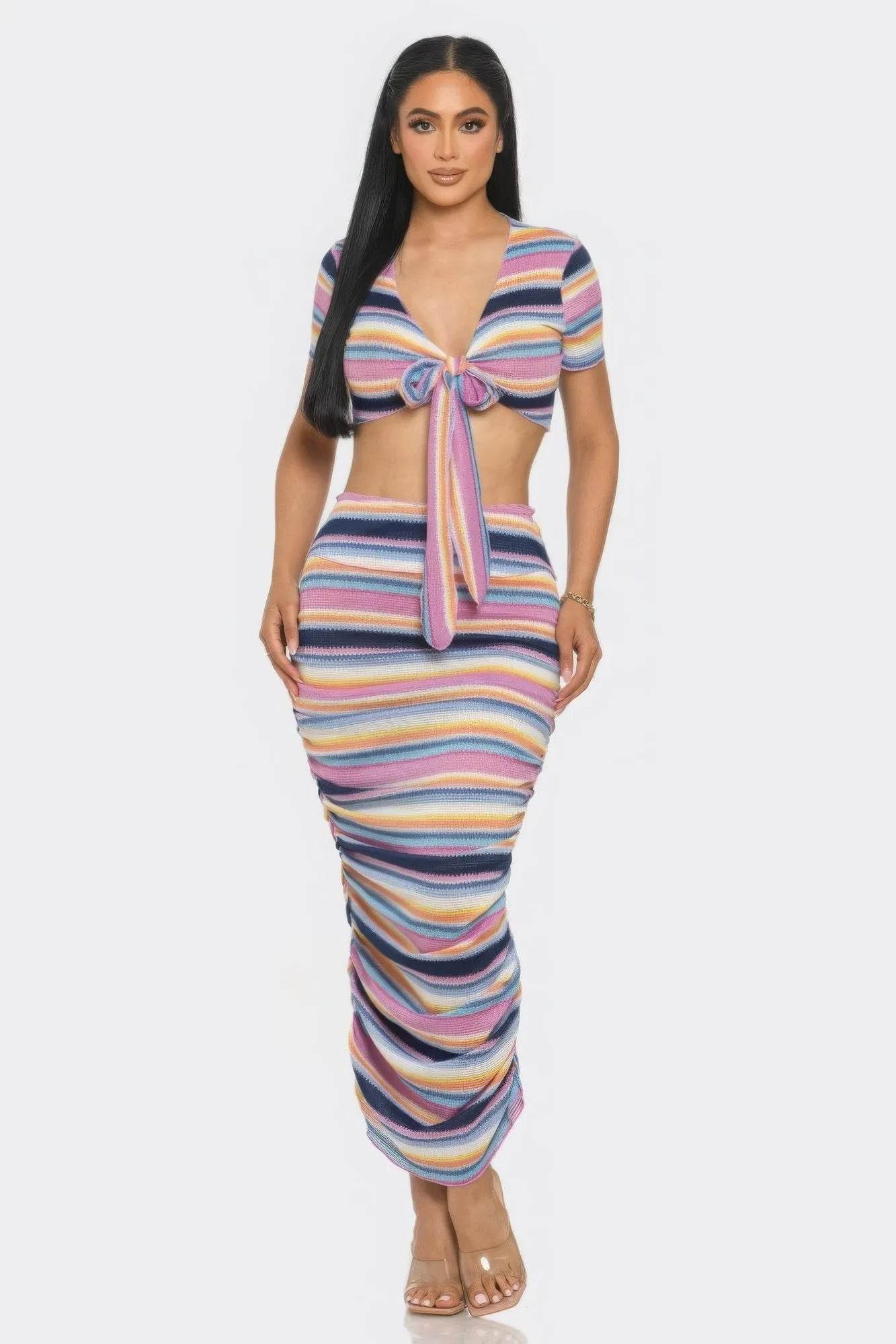 Color Me Mine Beach Sarong Skirt Set - Bona Fide Fashion