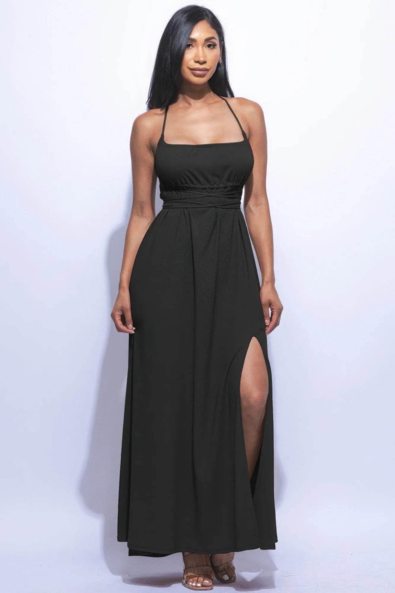 Side Slit Maxi Dress - Bona Fide Fashion