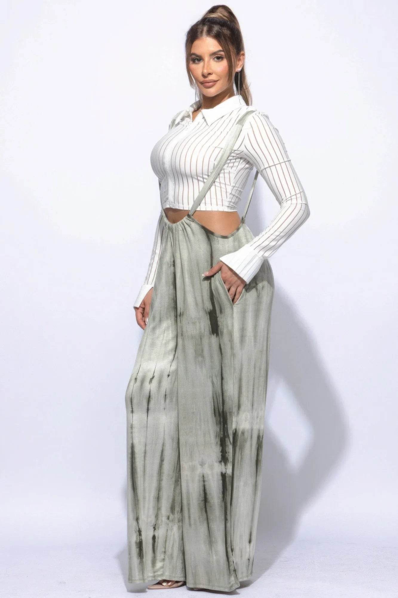 Drawstring Baggy Jumpsuit - Bona Fide Fashion