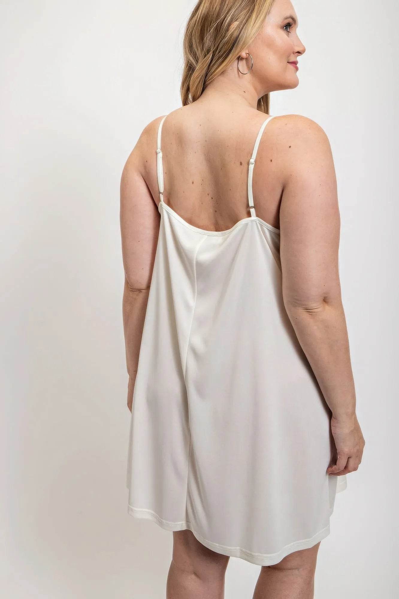 V-neck slip dress with adjustable straps - Bona Fide Fashion