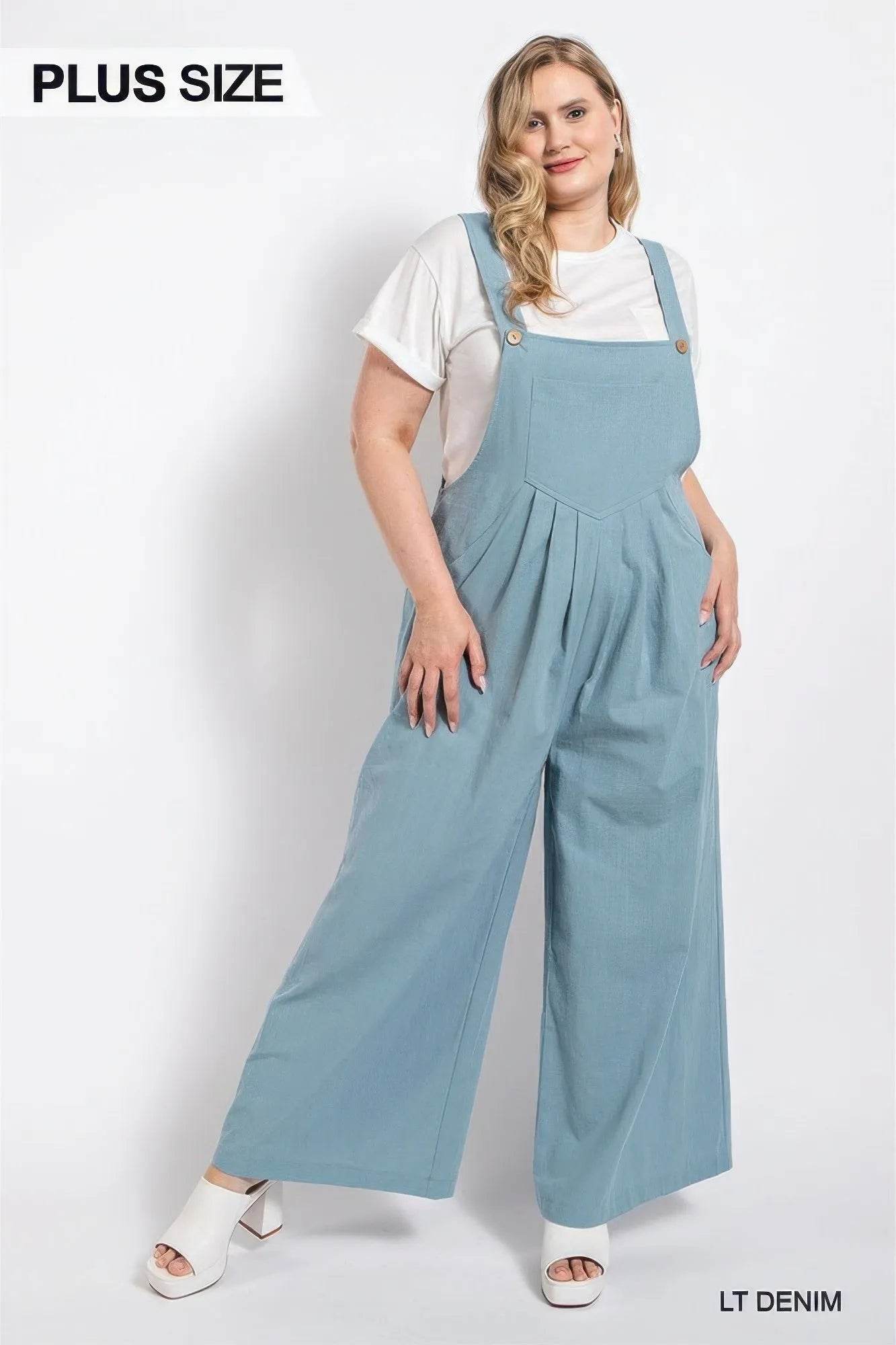 Pintuck detail overall with side pockets - Bona Fide Fashion