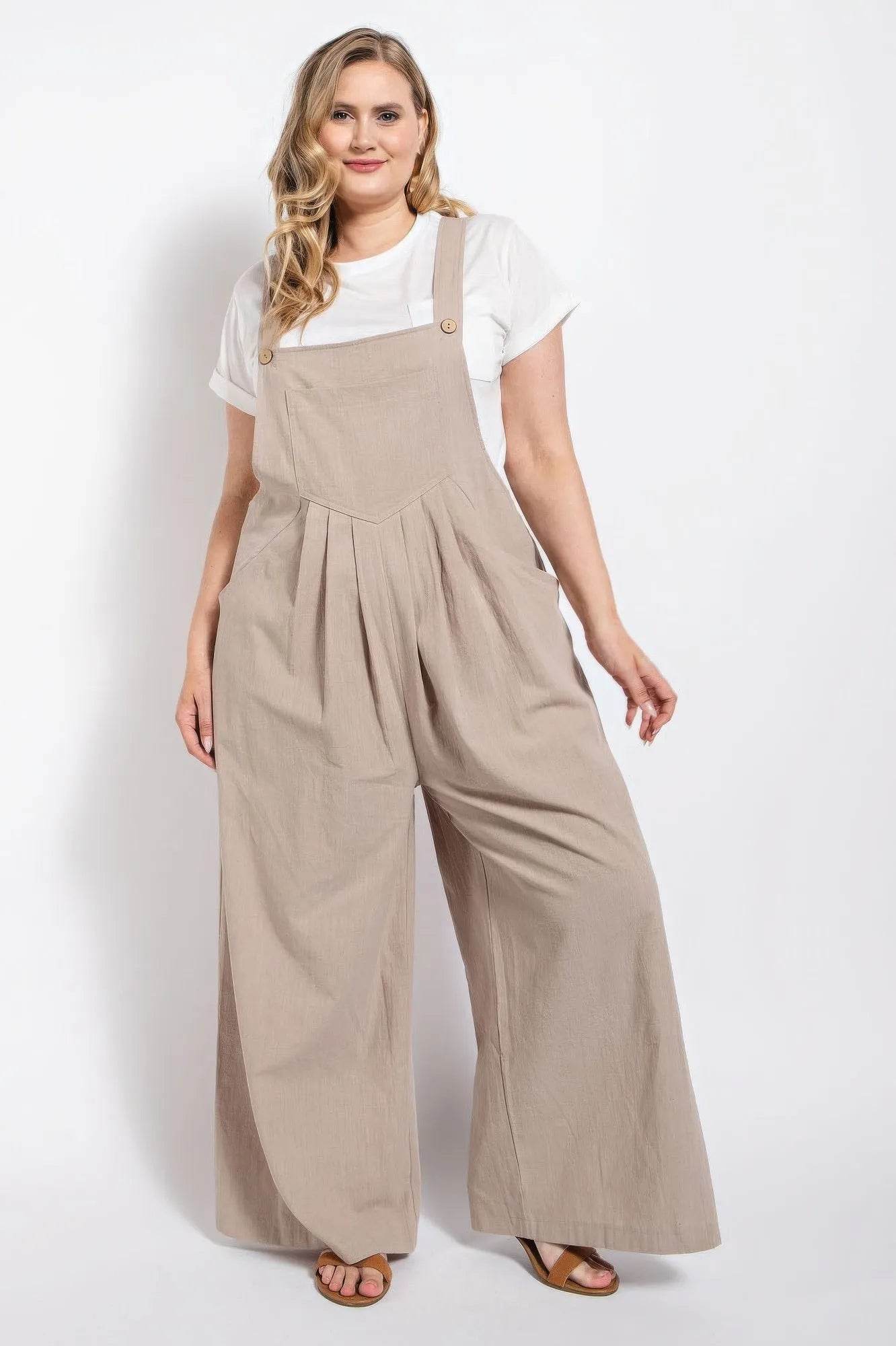 Pintuck detail overall with side pockets - Bona Fide Fashion
