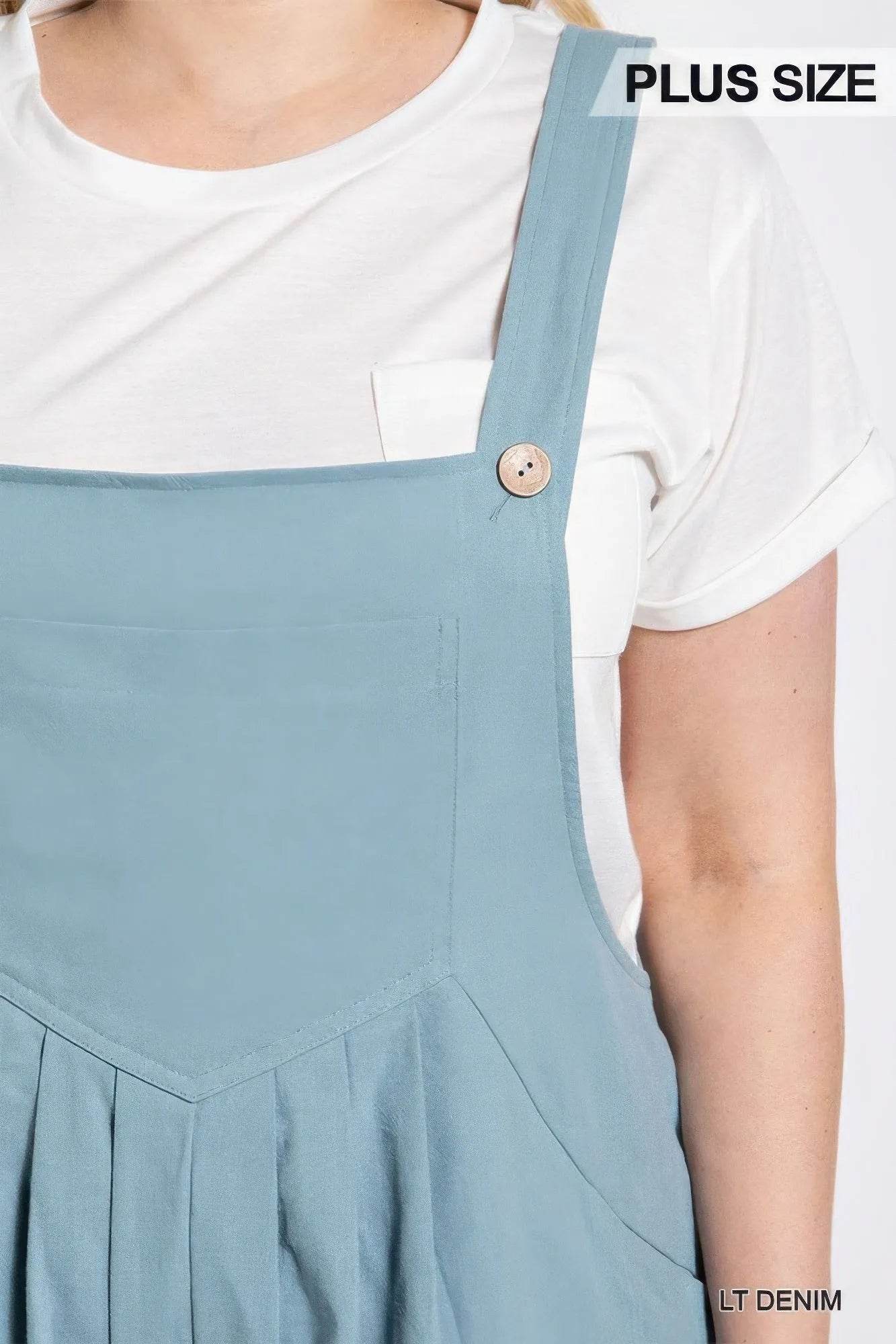 Pintuck detail overall with side pockets - Bona Fide Fashion