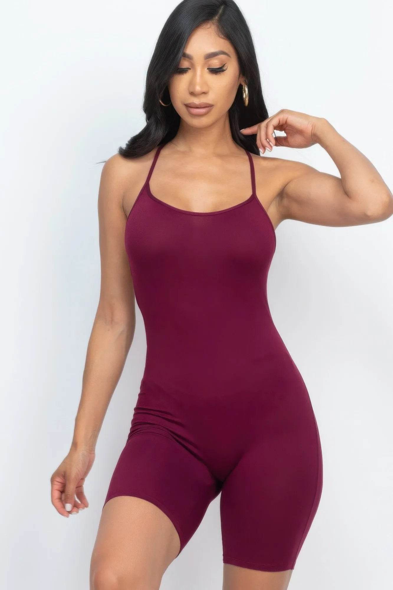 Crossback Bodycon Romper - Bona Fide Fashion