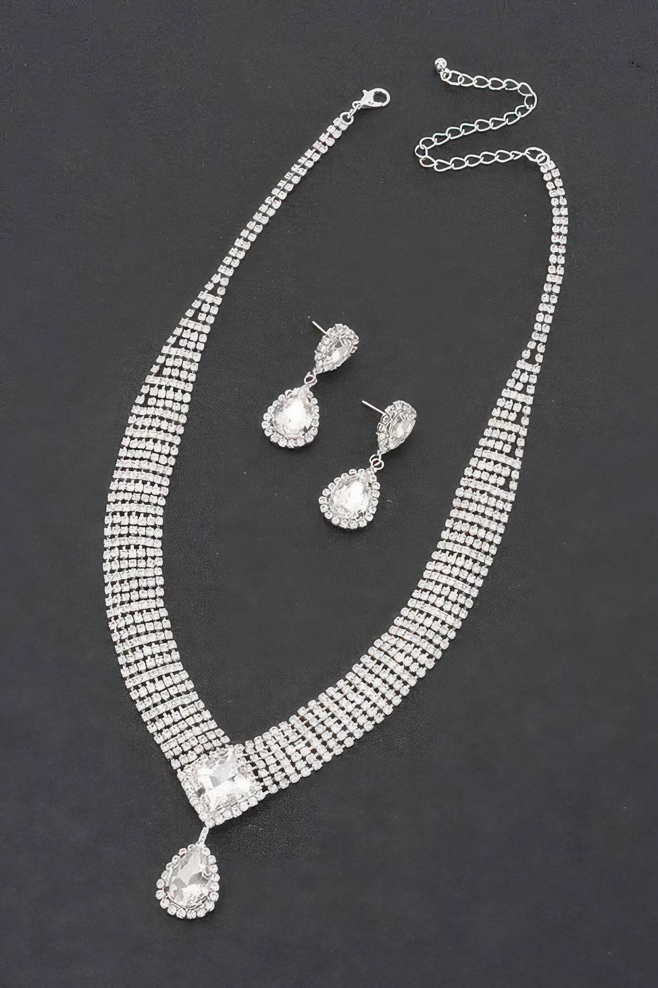 Rhinestone Necklace Set - Bona Fide Fashion