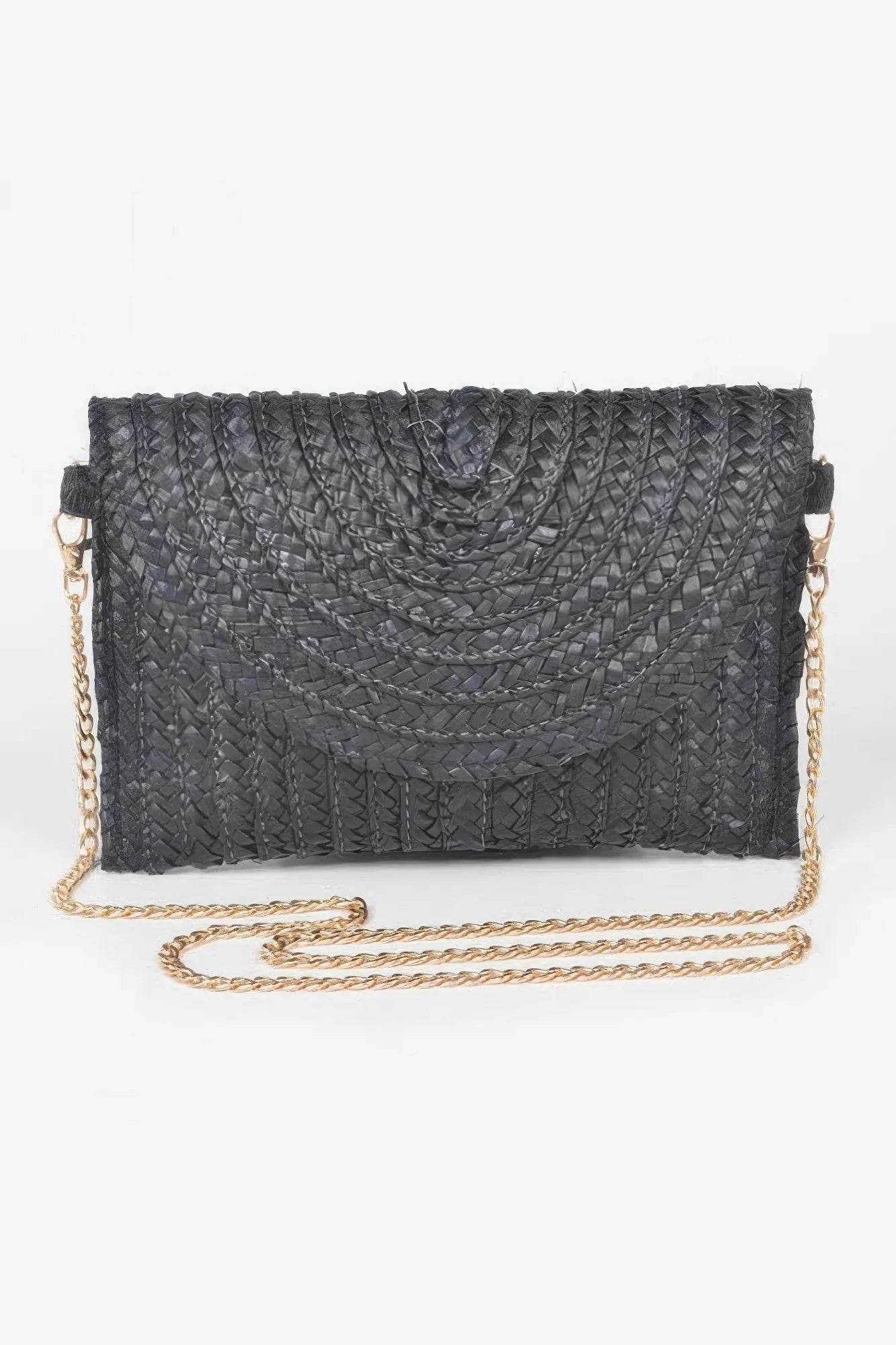 Straw Pom Pom Flap Bag - Bona Fide Fashion