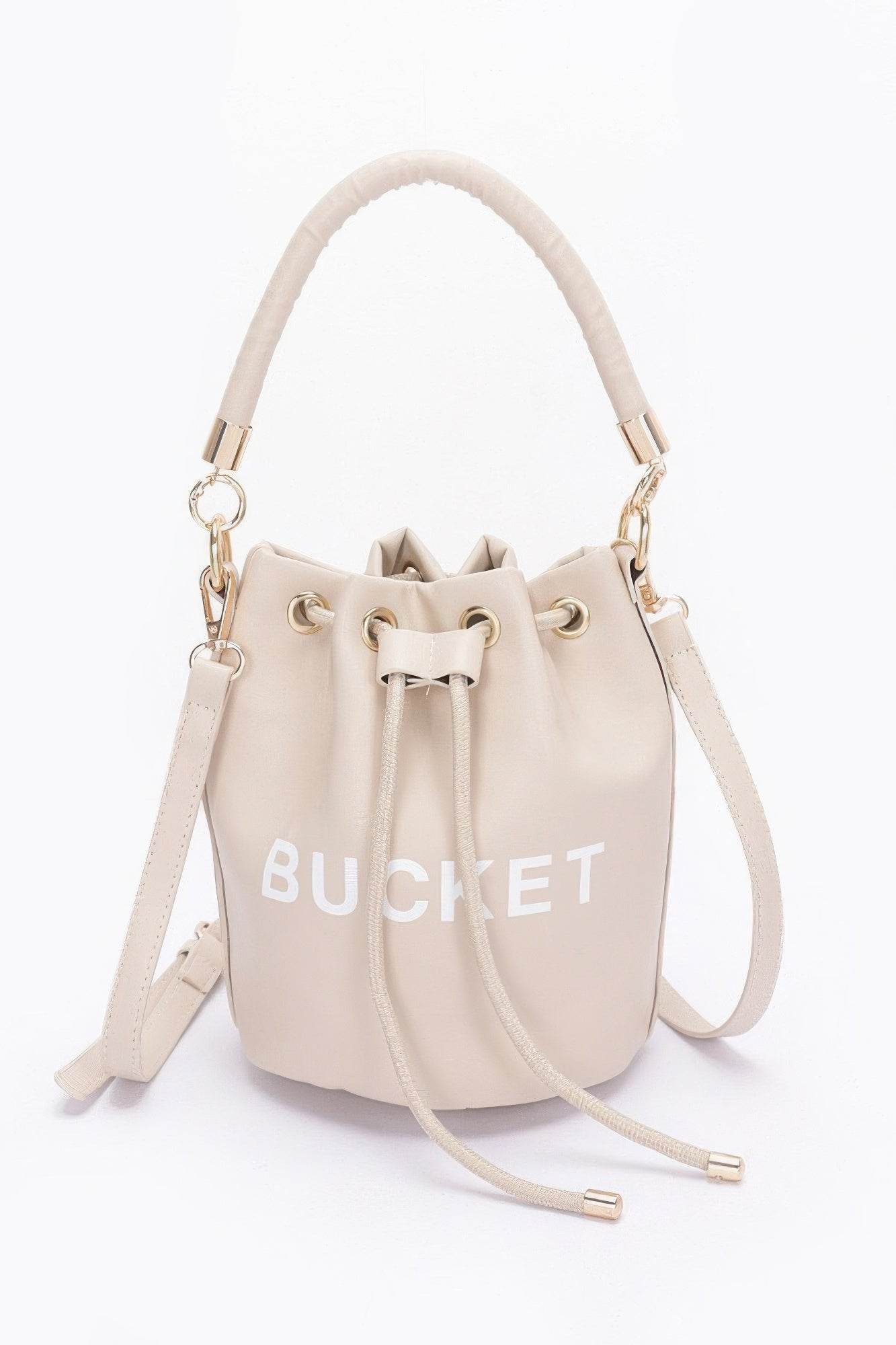 Faux Leather Bucket Bag - Bona Fide Fashion
