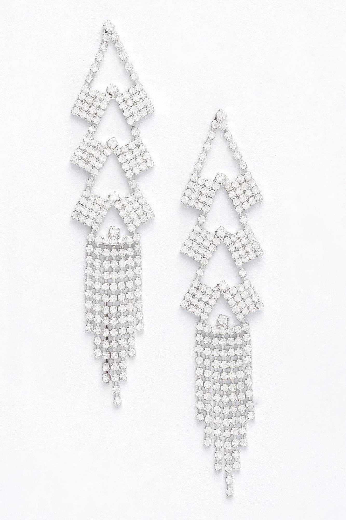 Rhinestone Fringe Earring - Bona Fide Fashion