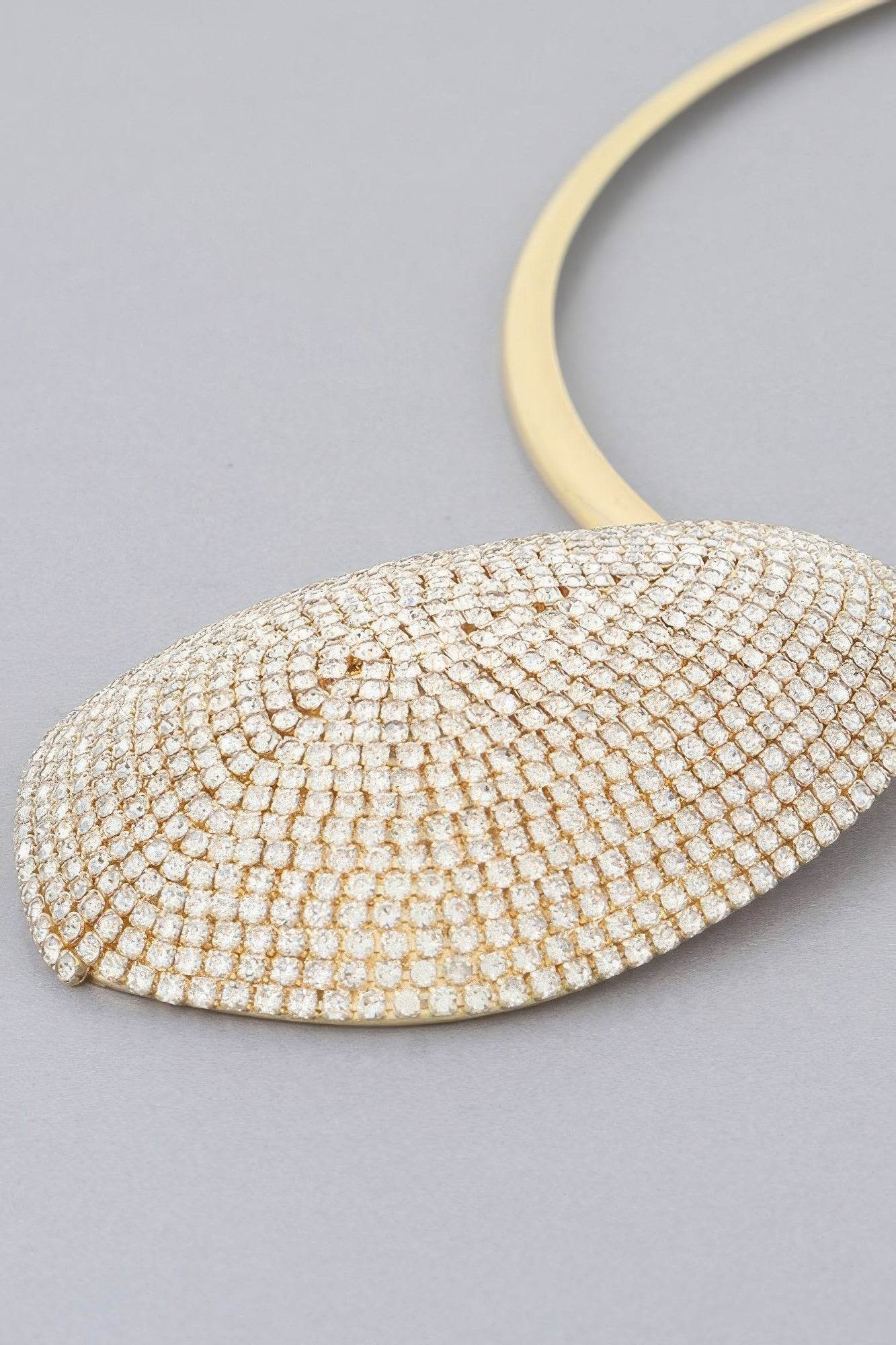 Rhinestone Plate Choker Necklace - Bona Fide Fashion