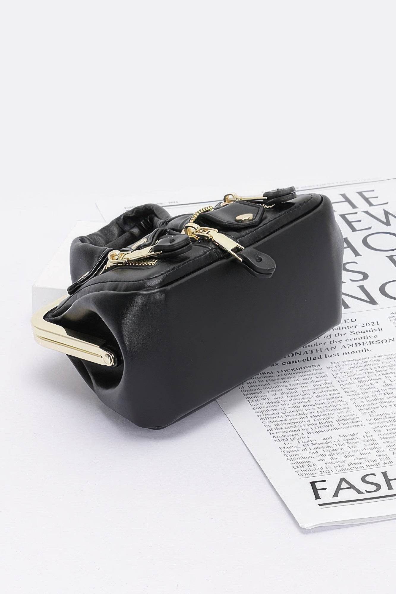 Faux Leather Jacket Style Crossbody Bag - Bona Fide Fashion