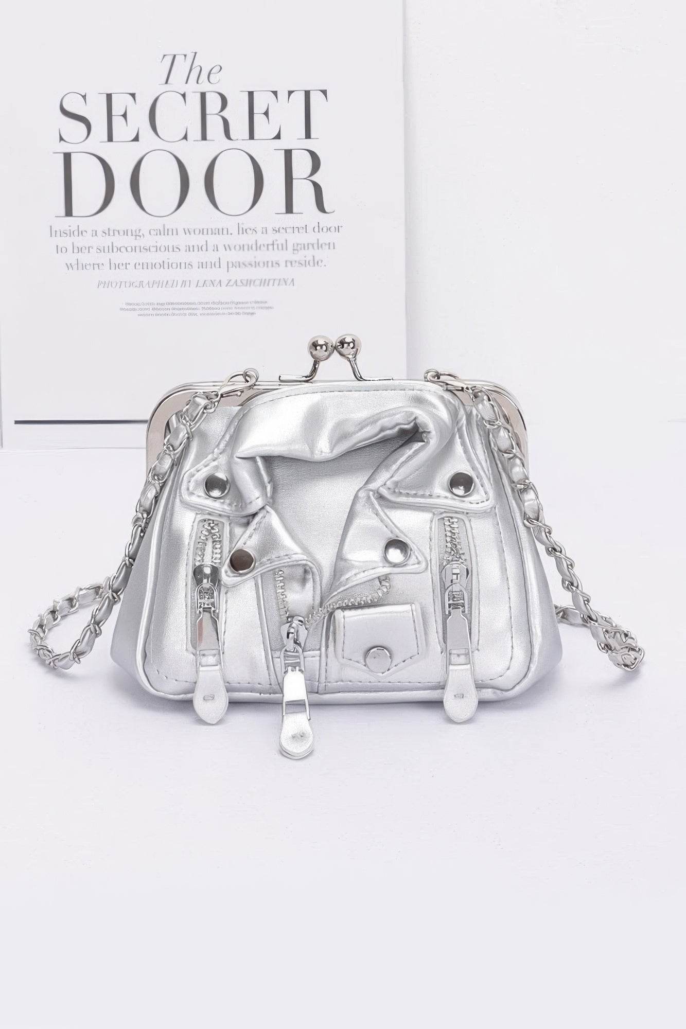 Faux Leather Jacket Style Crossbody Bag - Bona Fide Fashion