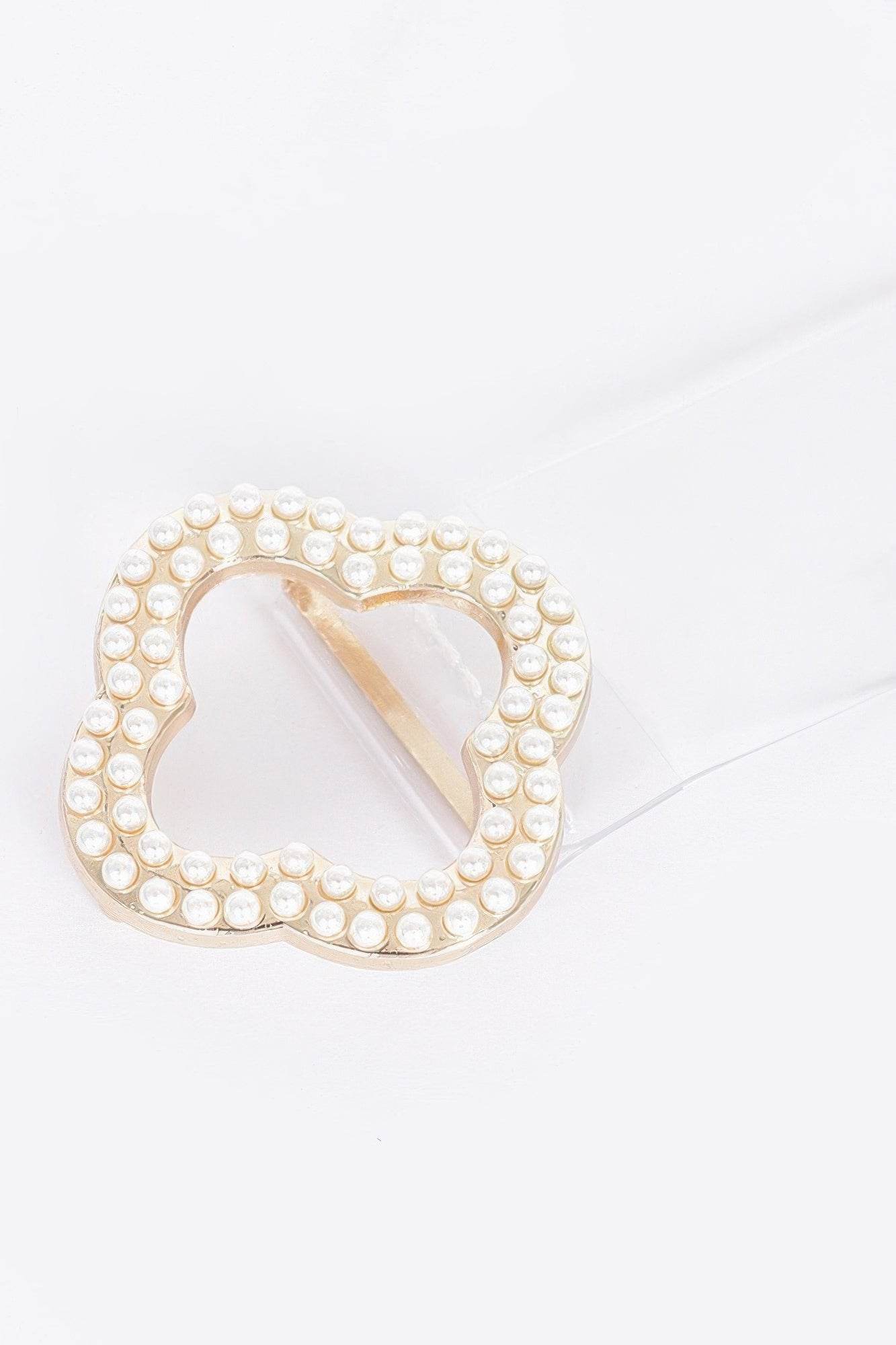 Pearl Metal Buckle Clear Belt - Bona Fide Fashion