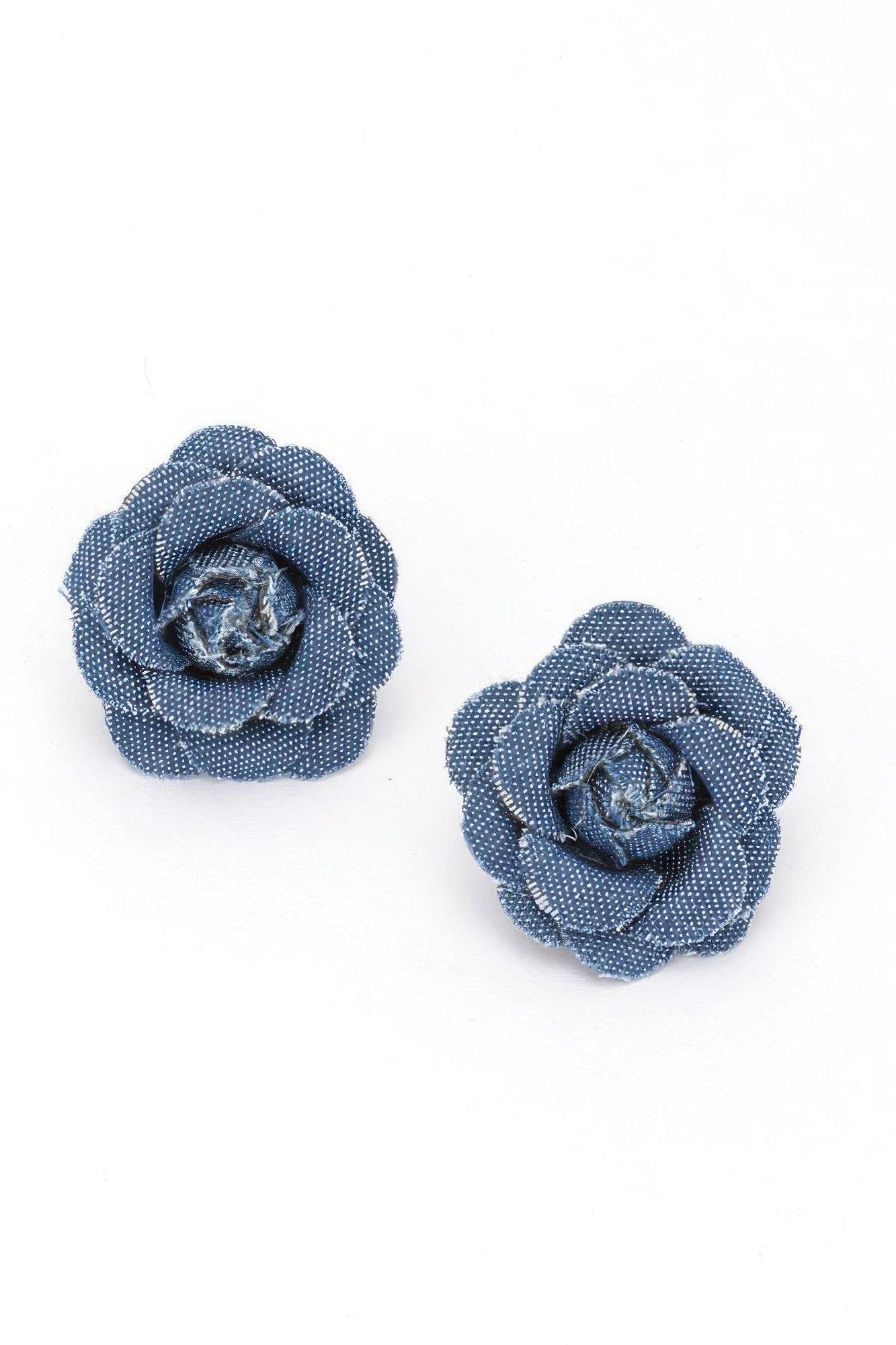 Denim Flower Earring - Bona Fide Fashion