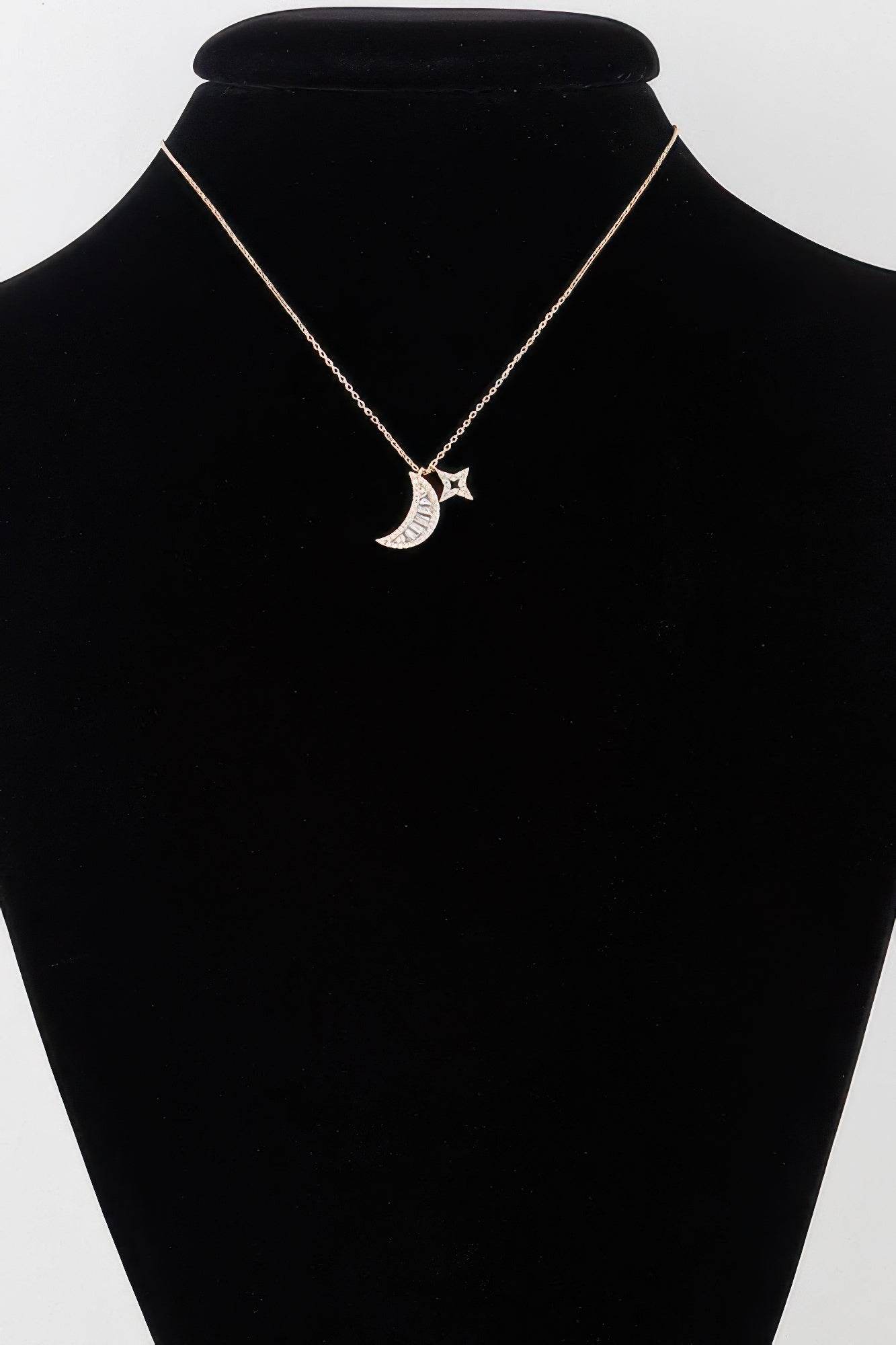 Jeweled Sun N Moon Necklace - Bona Fide Fashion