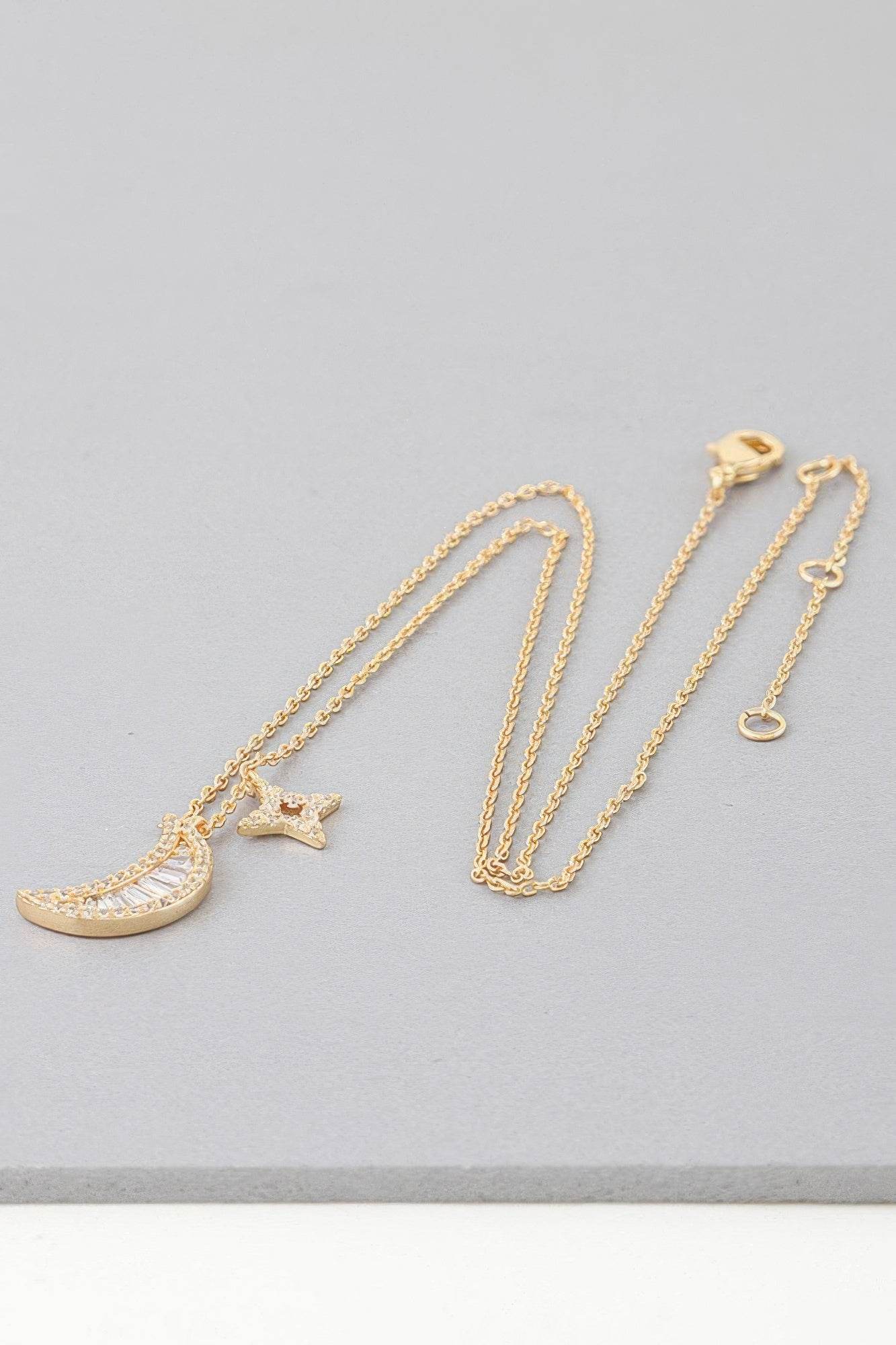Jeweled Sun N Moon Necklace - Bona Fide Fashion