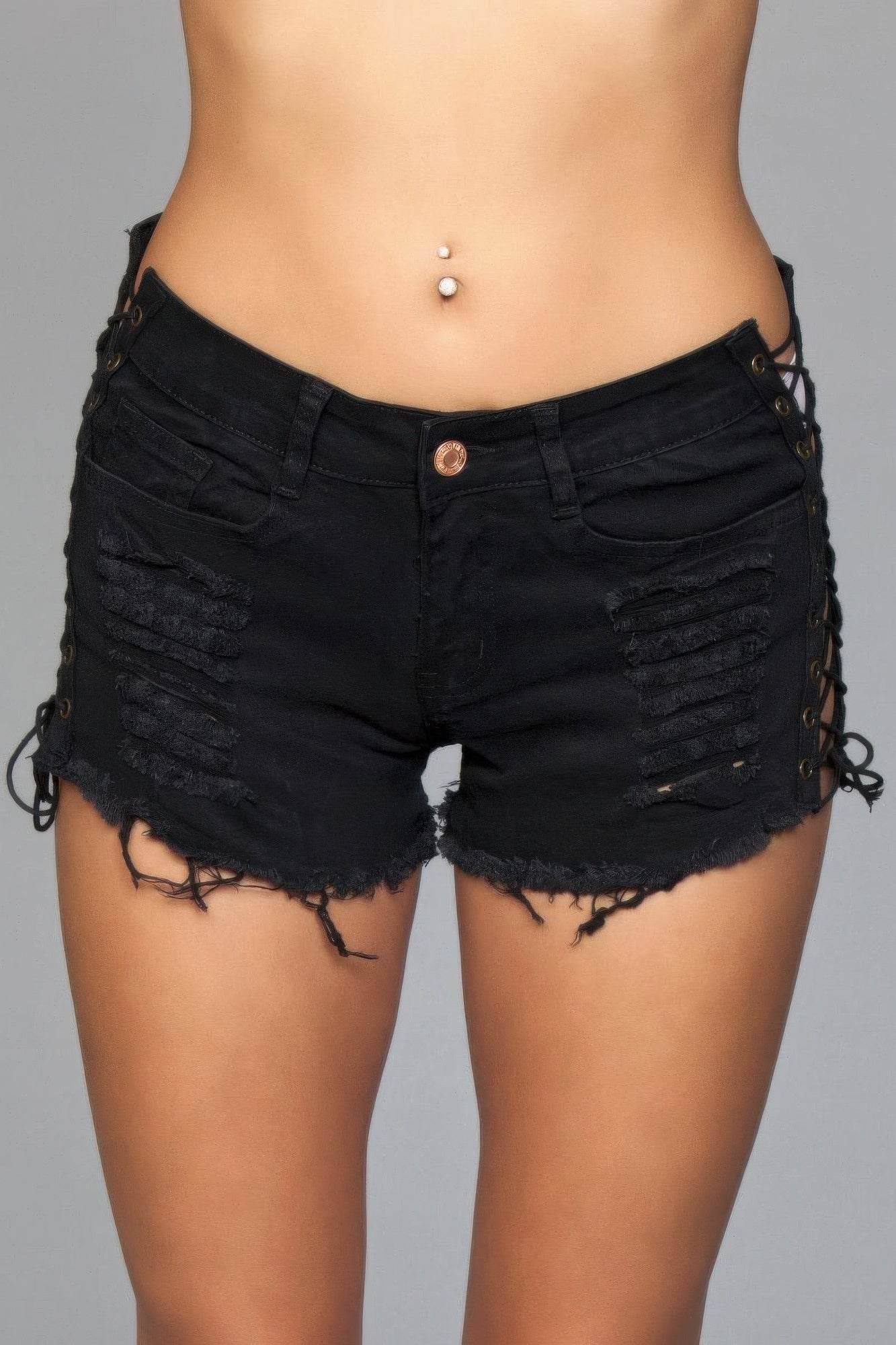Looped In Distressed Shorts - Bona Fide Fashion