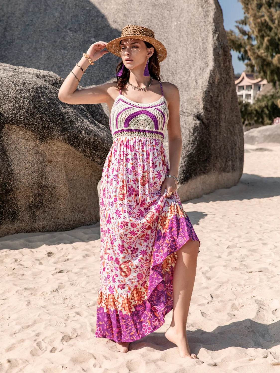 Printed Scoop Neck Cami Dress - Bona Fide Fashion