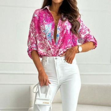 Fashionable Colorful Printed Shirt HEBULHTVNL