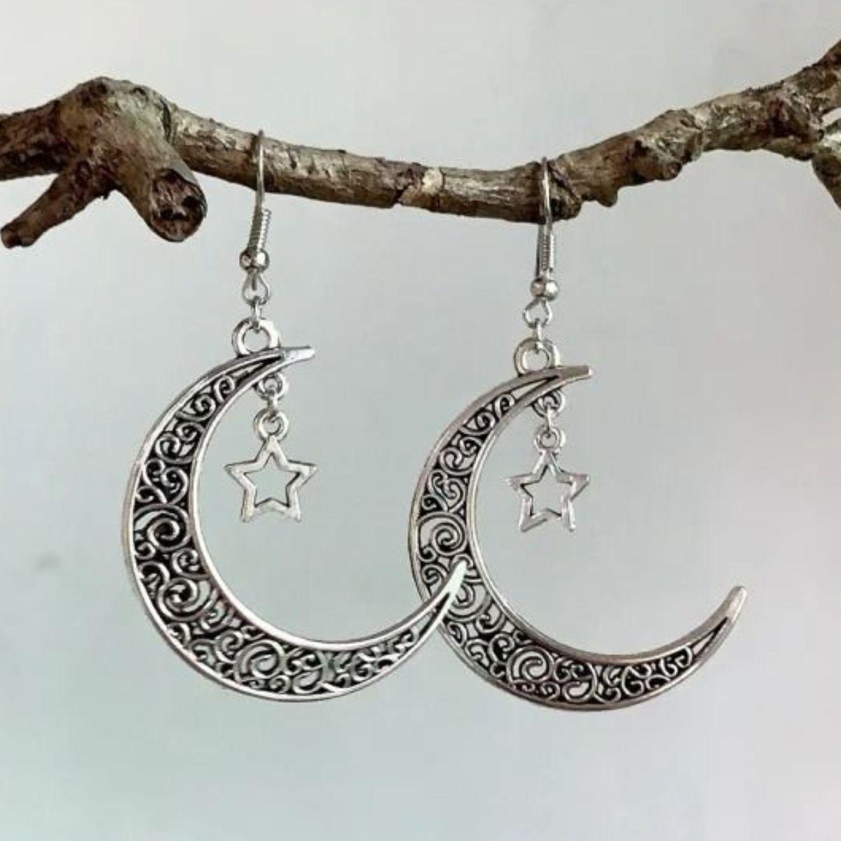 Alloy Cutout Moon Earrings - Bona Fide Fashion