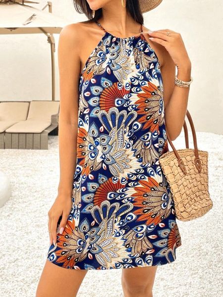 Printed Sleeveless Dress Camisole Dress HEH7R3DQ3N