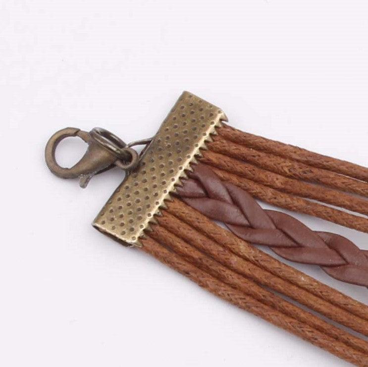 Bona Fide Fashion - Alloy PU Leather Rope Bracelet - Bona Fide Fashion