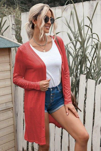 Bona Fide Fashion - Button Up Long Sleeve Cover Up - Women Fashion - Bona Fide Fashion