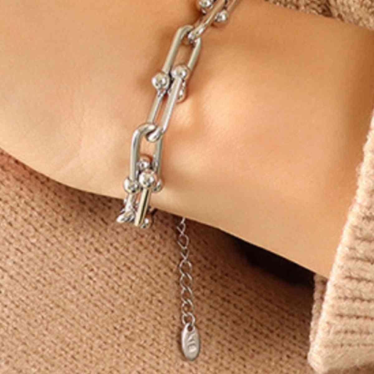 Bona Fide Fashion - Chunky Chain Titanium Steel Bracelet - Women Fashion - Bona Fide Fashion