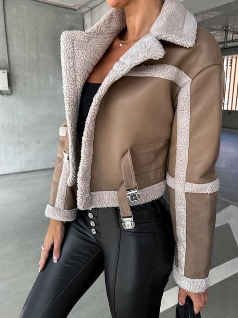 Bona Fide Fashion - Collared Buckle Detail Jacket - Women Fashion - Bona Fide Fashion