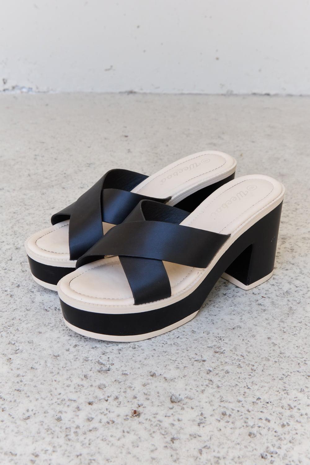 Bona Fide Fashion - Contrast Platform Sandals in Black - Women Fashion - Bona Fide Fashion