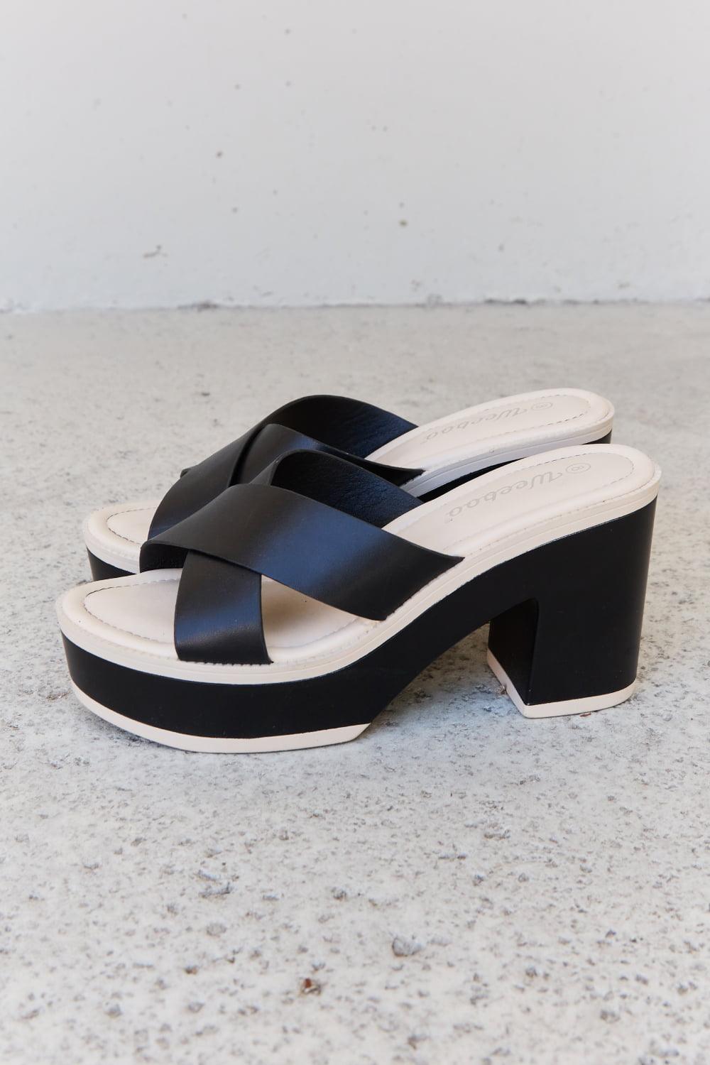 Bona Fide Fashion - Contrast Platform Sandals in Black - Women Fashion - Bona Fide Fashion