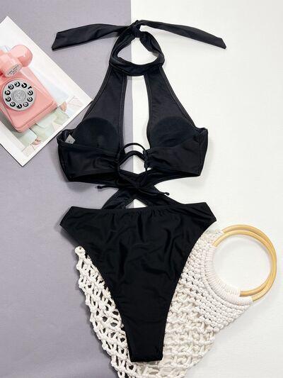 Bona Fide Fashion - Cutout Halter Neck One-Piece Swimwear - Women Fashion - Bona Fide Fashion