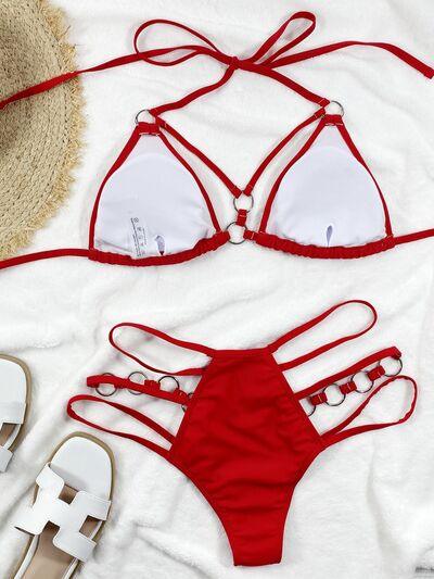 Bona Fide Fashion - Cutout Halter Neck Two-Piece Bikini Set - Women Fashion - Bona Fide Fashion