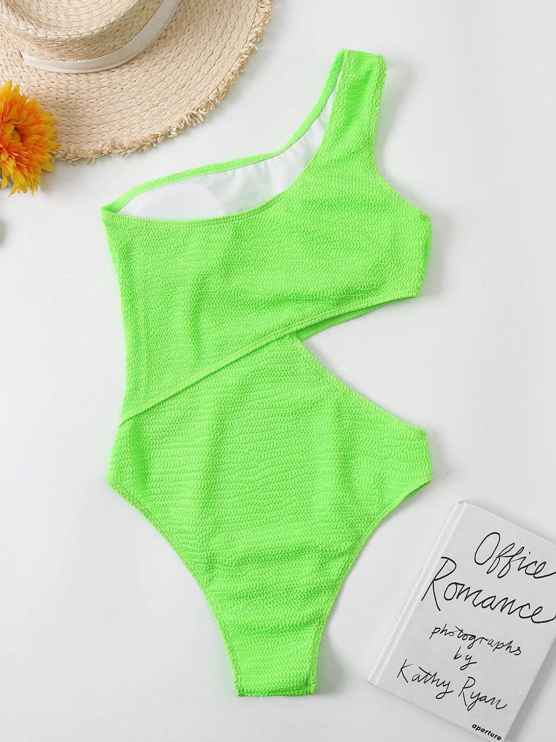 Bona Fide Fashion - Cutout One Shoulder One-Piece Swimwear - Women Fashion - Bona Fide Fashion