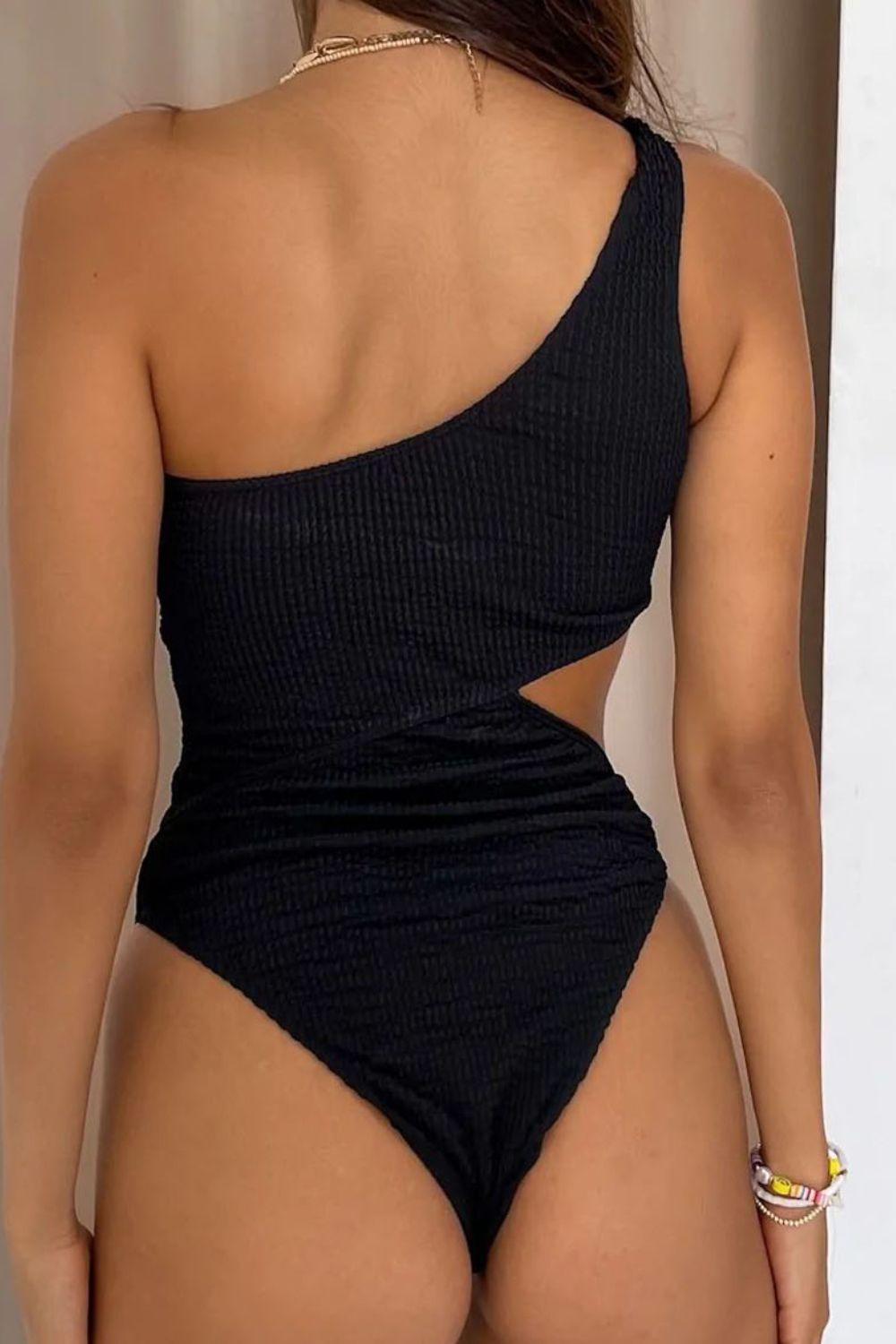 Bona Fide Fashion - Cutout Single Shoulder One-Piece Swimwear - Women Fashion - Bona Fide Fashion