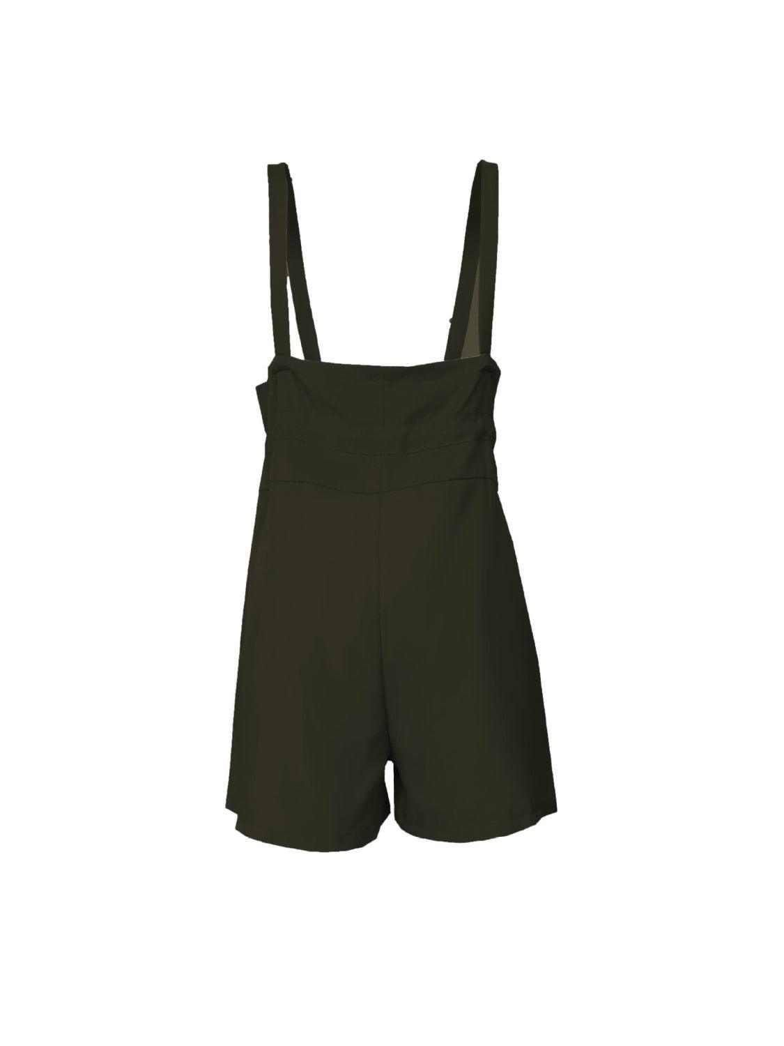 Bona Fide Fashion - Drawstring Wide Strap Overalls with Pockets - Women Fashion - Bona Fide Fashion