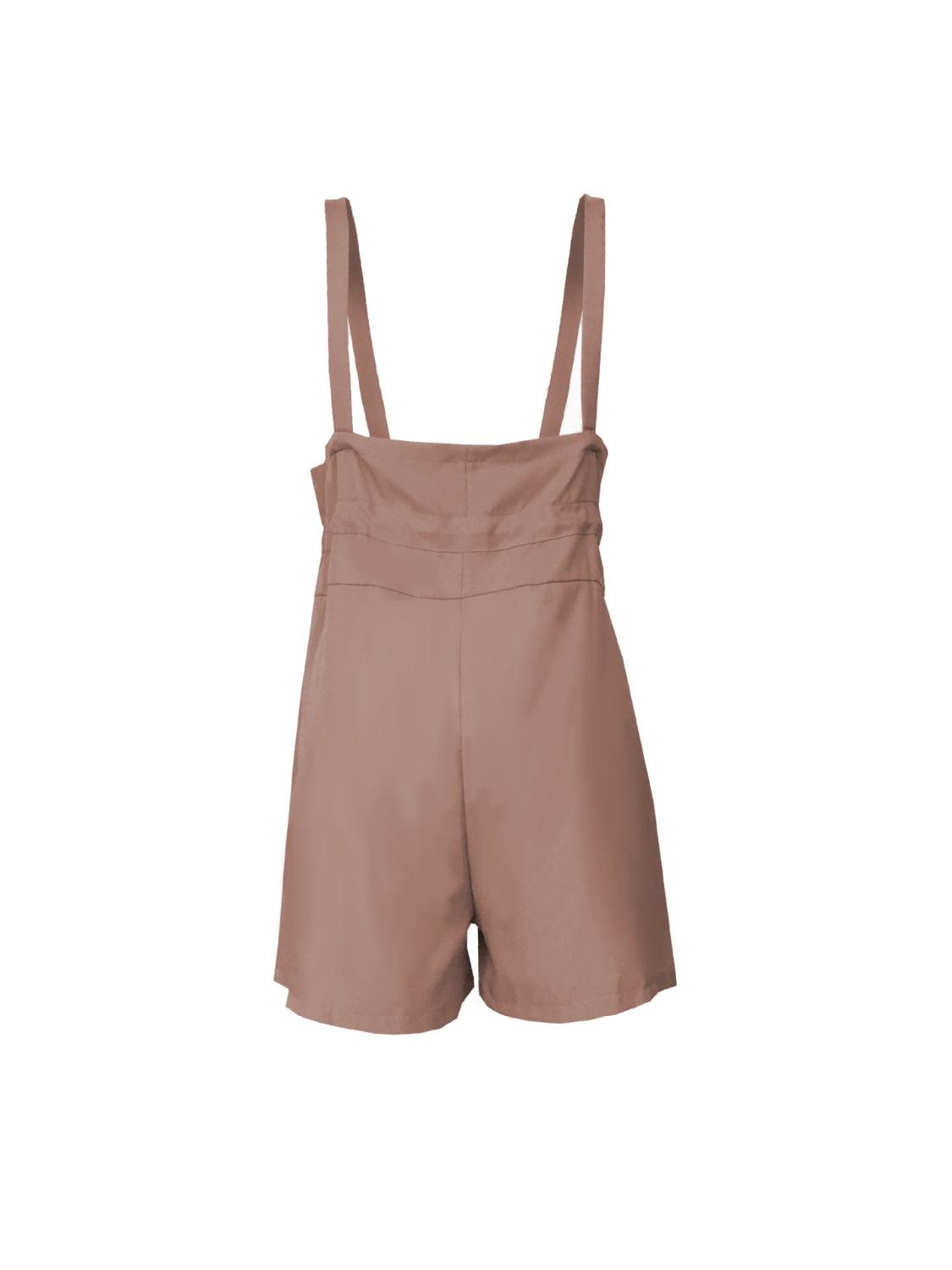 Bona Fide Fashion - Drawstring Wide Strap Overalls with Pockets - Women Fashion - Bona Fide Fashion