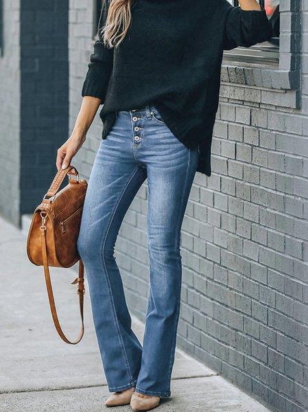 Bona Fide Fashion - Elastic Slim-fit Flared Jeans Long Pants - Women Fashion HW5YPK3ZYS - Bona Fide Fashion