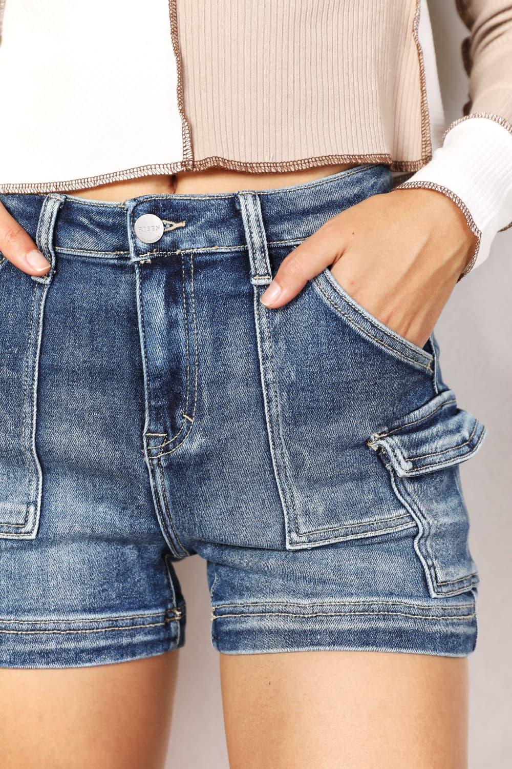 Bona Fide Fashion - Full Size High Rise Side Cargo Pocket Shorts - Women Fashion - Bona Fide Fashion