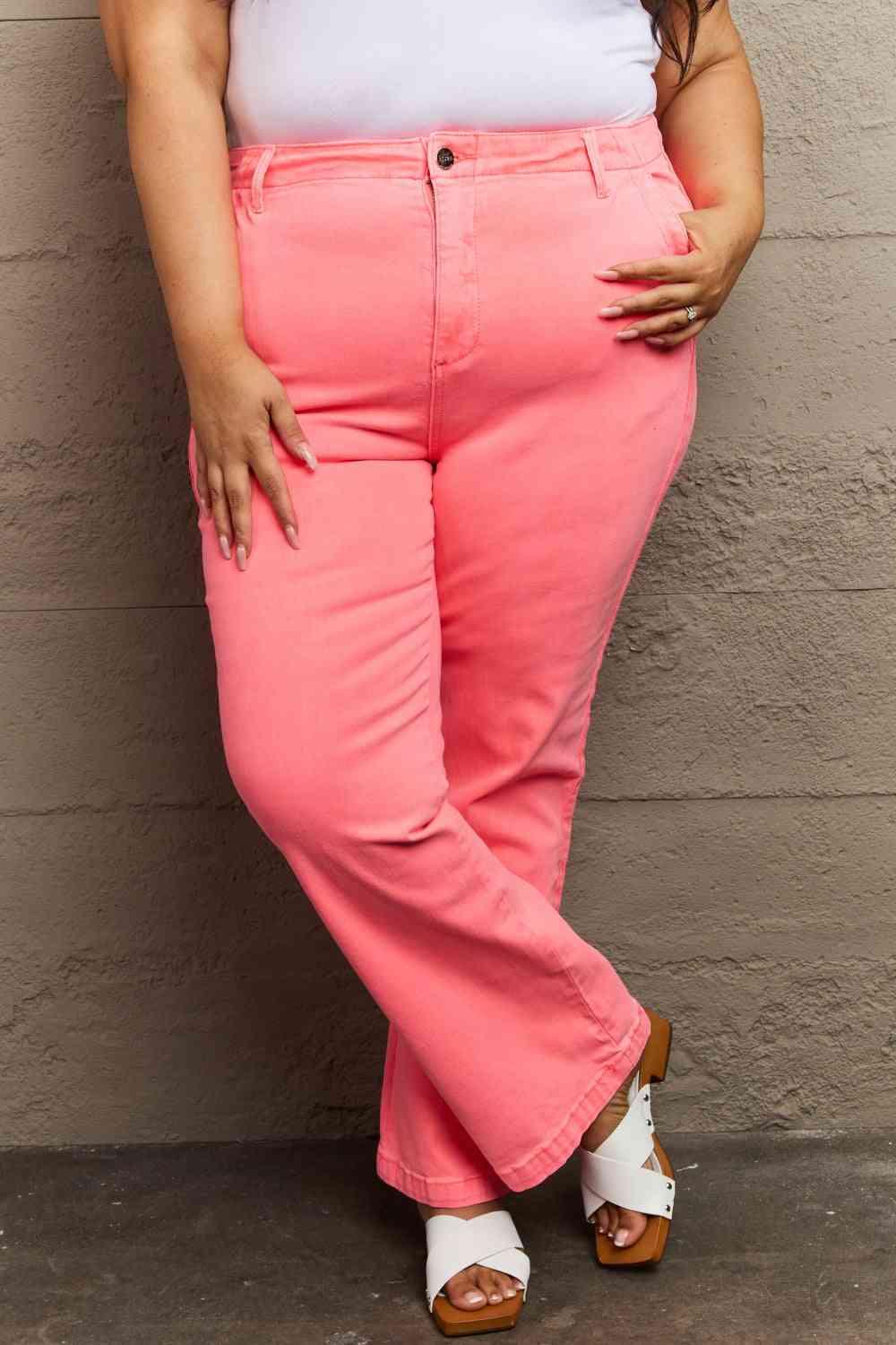 Bona Fide Fashion - Full Size High Waist Side Twill Straight Jeans - Women Fashion - Bona Fide Fashion