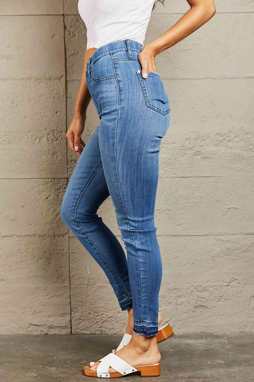 Bona Fide Fashion - Full Size High Waisted Pull On Skinny Jeans - Women Fashion - Bona Fide Fashion