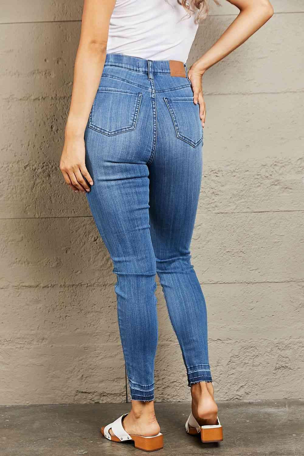 Bona Fide Fashion - Full Size High Waisted Pull On Skinny Jeans - Women Fashion - Bona Fide Fashion