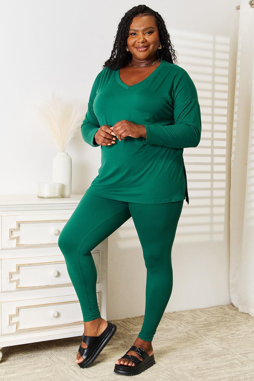Bona Fide Fashion - Full Size Long Sleeve Top and Leggings Set - Women Fashion - Bona Fide Fashion