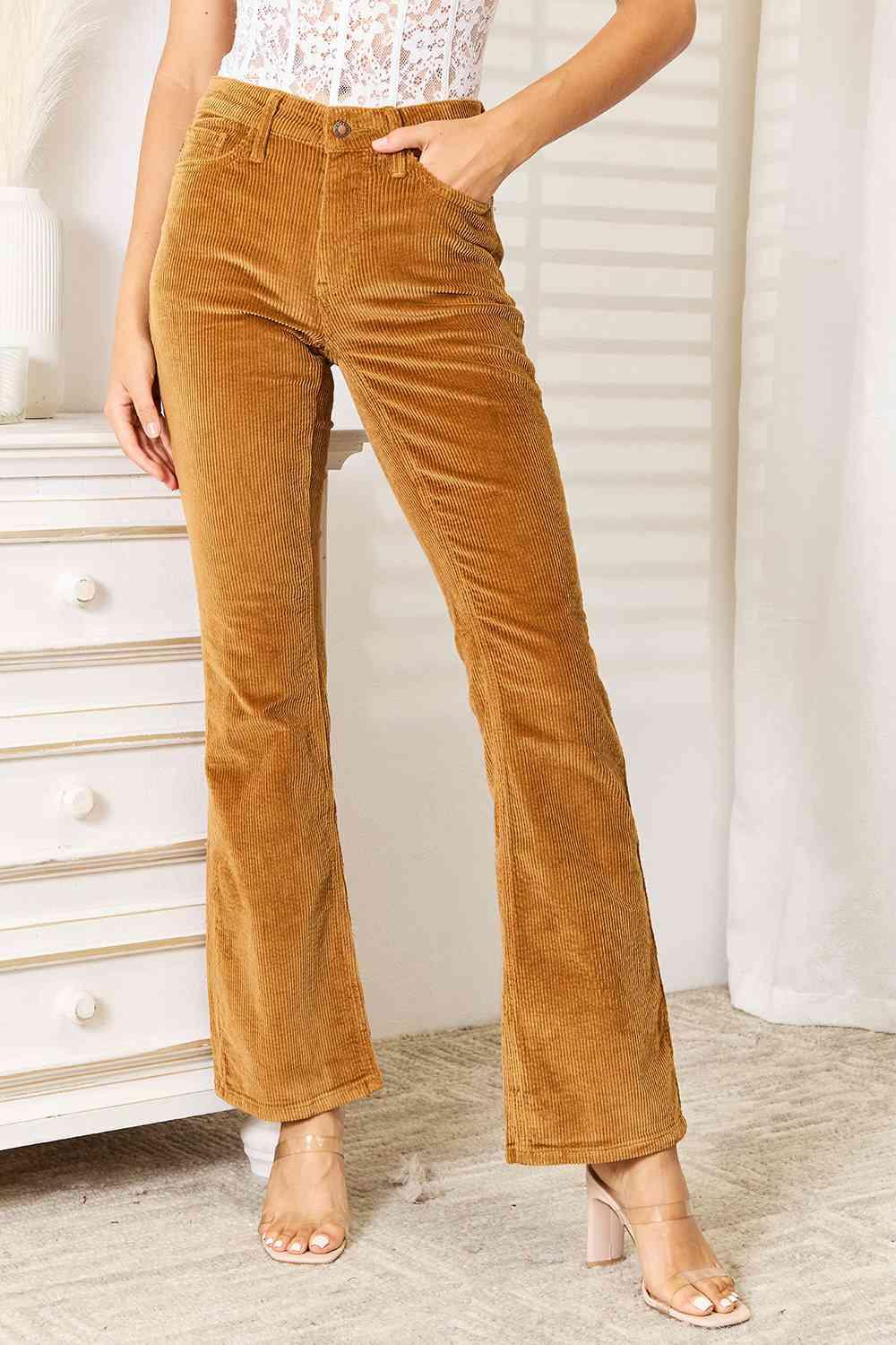 Bona Fide Fashion - Full Size Mid Rise Corduroy Pants - Women Fashion - Bona Fide Fashion