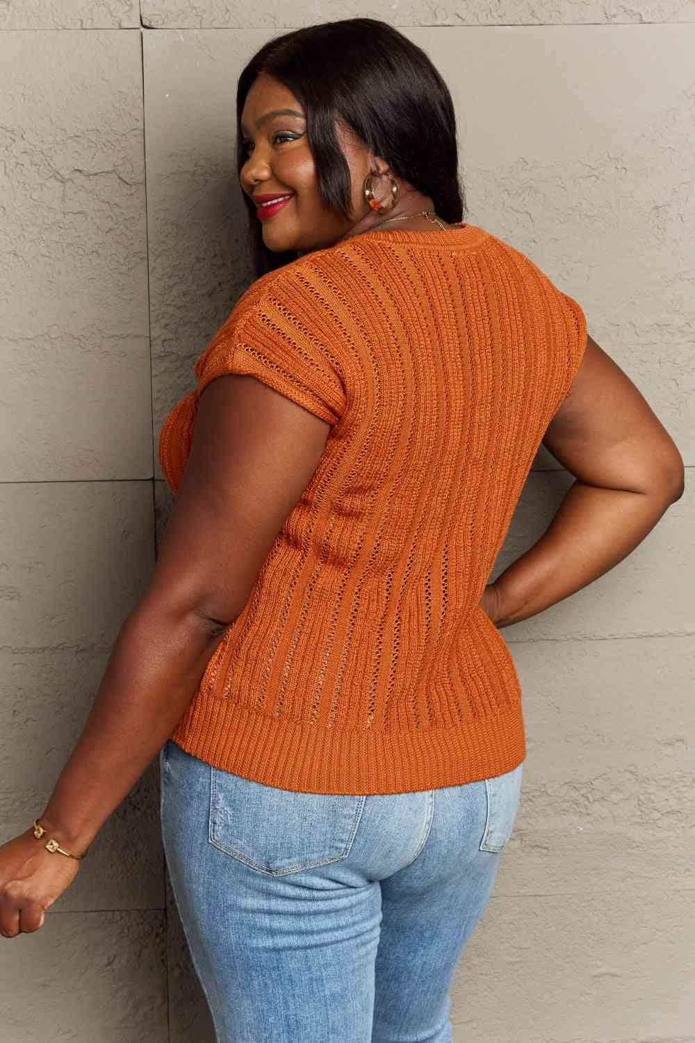 Bona Fide Fashion - Full Size Preppy Casual Knit Sweater Vest - Women Fashion - Bona Fide Fashion