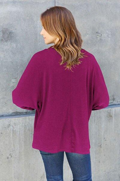 Bona Fide Fashion - Full Size Round Neck Long Sleeve T-Shirt - Women Fashion - Bona Fide Fashion