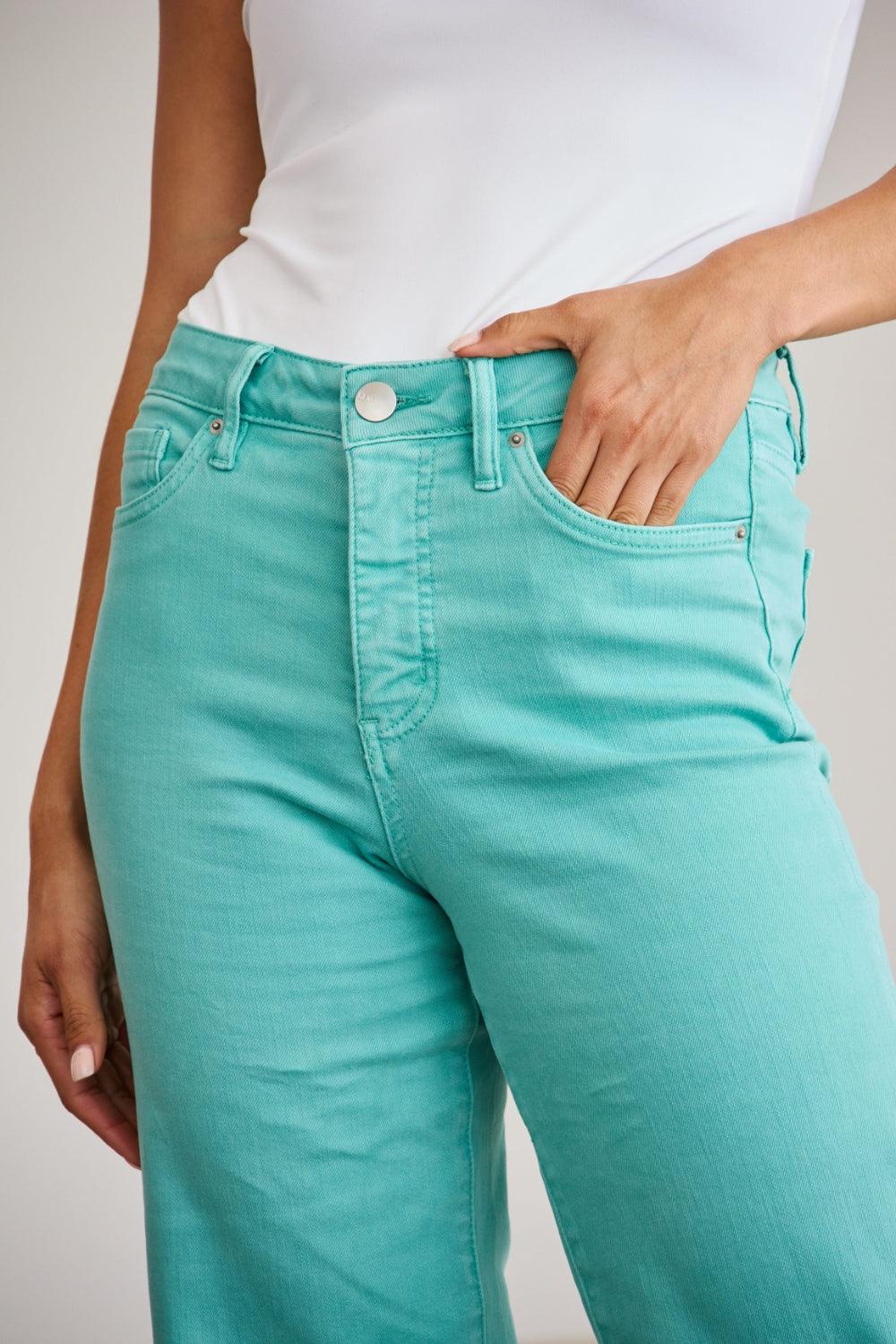 Bona Fide Fashion - Full Size Tummy Control High Waist Raw Hem Jeans - Women Fashion - Bona Fide Fashion